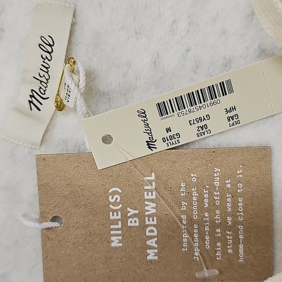 Mile(s) Madewell Lace Front, Short Sleeve Hoodie, Heather Cream Gray, Sz M, NEW - Picture 5 of 8